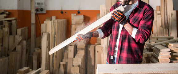 carpenter working industrial wood work