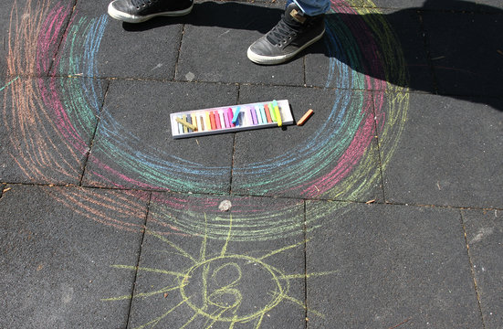 Colored chalks. Colorful chalk pastels. Education and arts, be creative when back to school. Color pastel chalk background. Color texture pattern. Vertical view. Group of color chalks. No sharpen.