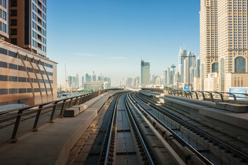 Fototapeta na wymiar subway tracks in the united arab emirates