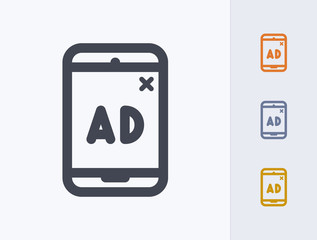 Mobile Ad - Outline Icons. A professional, pixel-perfect icon.