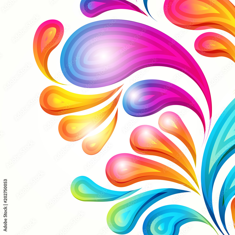 Poster abstract vector colorful arc-drop background. color graphic elements. modern design illustration.