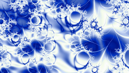 Gzhel style painted fractal pretty background for textile, web, fabric, banner and card