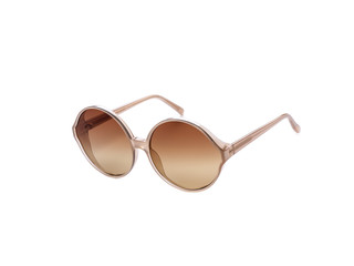 Sunglasses with brown lens on isolated white