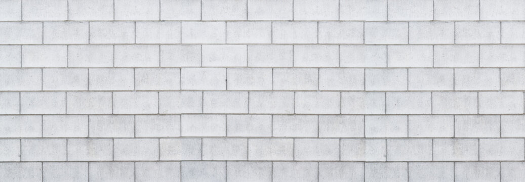 Panorama of cement block wall background and pattern