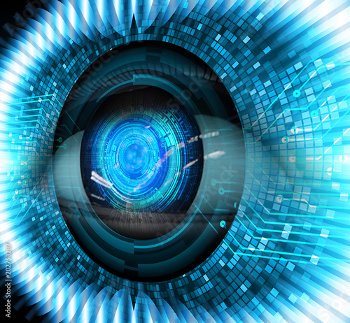 Binary Circuit Board Future Technology Blue Eye Cyber