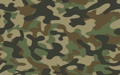Fotobehang Camouflage textuur militaire camouflage herhaalt naadloos legergroen jacht