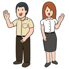 vector set of people