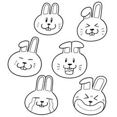 Fototapeta premium vector set of rabbit face