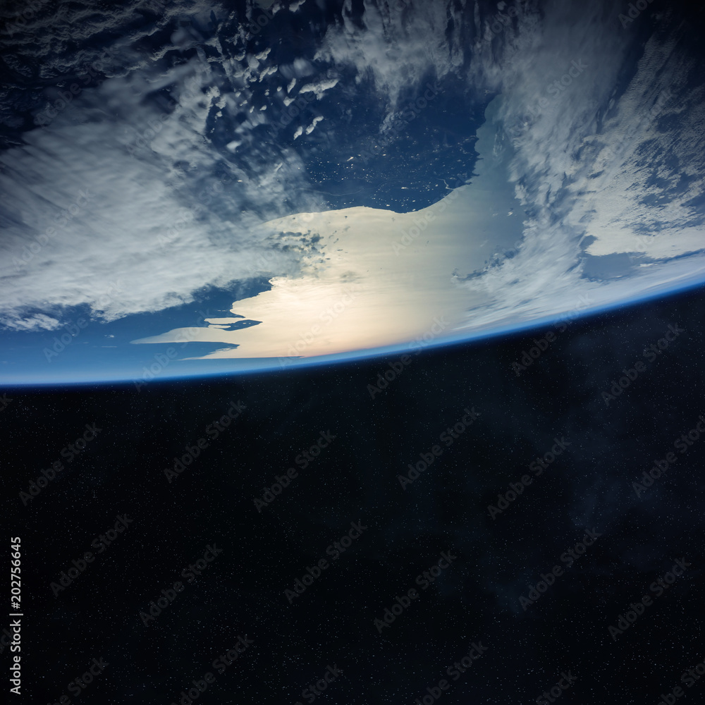 Poster Planet Earth in space 3D rendering elements of this image furnished by NASA