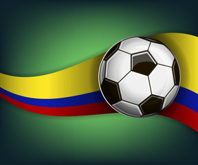 Illustration with soccer ball and flag of Colombia