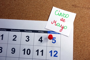 Cinco de Mayo holiday date marked on 2018 calendar