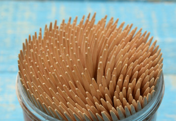 pile of toothpick photographed in the foreground