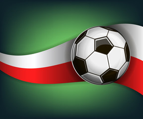 Illustration with soccer ball and flag of Poland