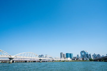 Naklejka premium 大阪 都市風景