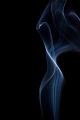 White smoke on black background