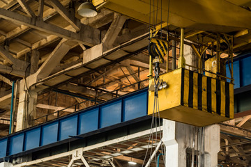 Gantry crane in industrial plant interior