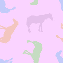 Seamless pattern. Silhouette of a horse.