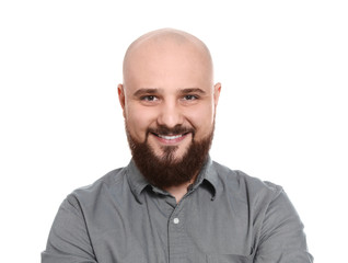 Fototapeta premium Portrait of confident young man on white background