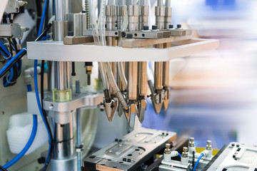 soldering iron tips of automated manufacturing soldering and assembly pcb board