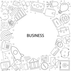 Business background from line icon. Linear vector pattern
