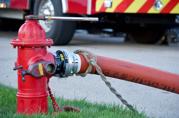 Fire Hydrant In Use During a Structure Fire