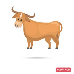 Bull farm animal color flat icon