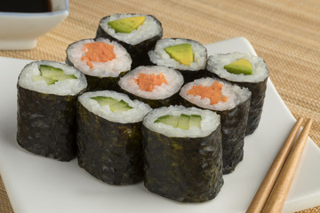  Traditional Japanese vegetable sushi maki