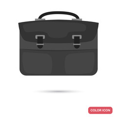 Men business briefcase color flat icon