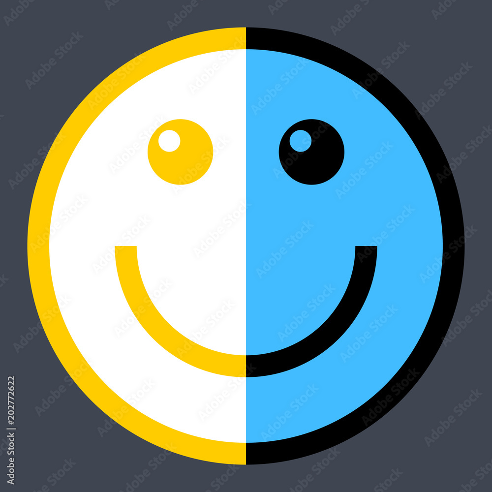 Wall mural Smiley emoticon icon or happy smiling face