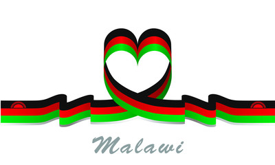 malawi flag and love ribbon