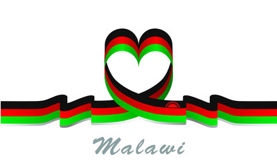 malawi flag and love ribbon