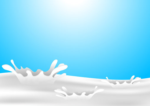 Milk splash background, vector illustration
