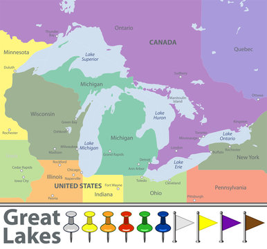 Map of Great Lakes