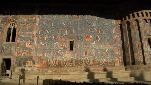 Murals on Voronet Monastery