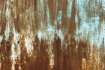 Grunge metal painted texture. Old painted metal surface with rust