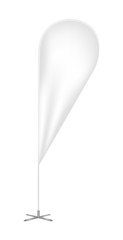 Vector blank outdoor teardrop feather advertising bow flag banner - mock up on the white background