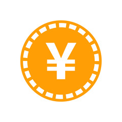 Obraz premium Yen, yuan money currency vector icon in flat style. Yen coin symbol illustration on white isolated background. Asia money business concept.