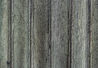 Fototapeta premium wooden boards with cracked green paint, texture & background