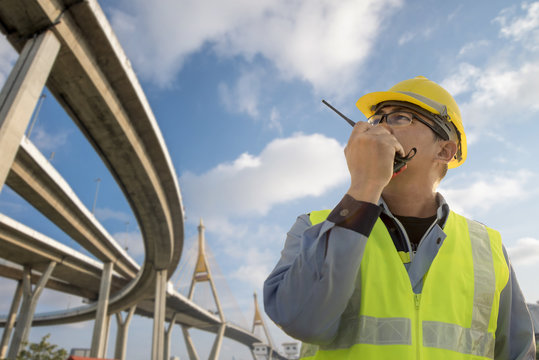 Road Civil Engineer In Safety Uniform