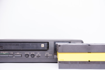 Obraz premium Old vhs set isolated on white background