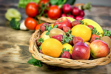 Healthy food, healthy eating, healthy diet - organic fruit and vegetable