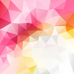 Obraz premium vector abstract irregular polygonal background - triangle low poly pattern - fresh magenta, hot pink, orange, yellow and white color