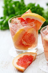 Refreshing drink, grapefruit cocktail