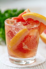 Refreshing drink, grapefruit cocktail