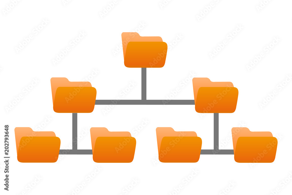 Poster Folder structure, folders hierarchy – stock vector