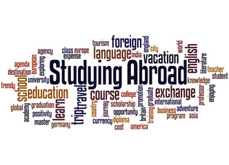 Studying abroad word cloud concept 3