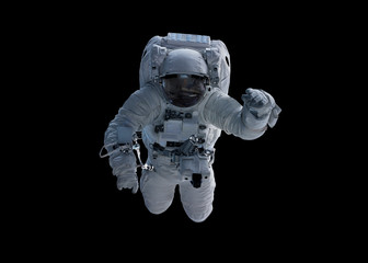 Fototapeta na wymiar Astronaut isolated on black background 3D rendering elements of this image furnished by NASA