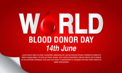 Vector illustration of Donate blood concept with abstract blood drop for World blood donor day-June 14