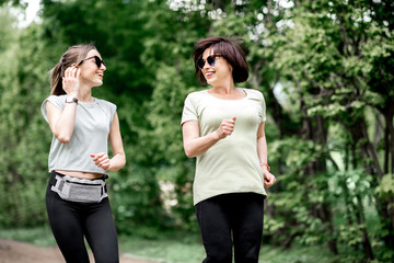 Women running in the park