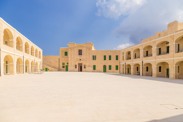 Fototapeta na wymiar Valletta, Malta. Inner courtyard at St. Elmo Fort